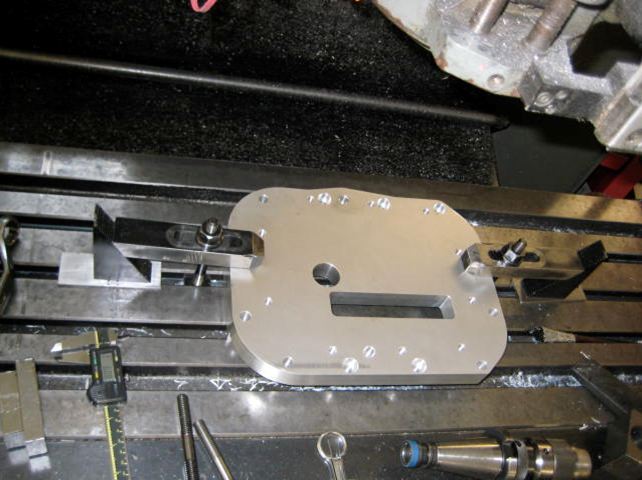 Plate on machining table
